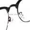 ADE WU Fashion Women Glasses Half Rim Stainless Steel Optical Frame Metal Eyeglasses Frame Clear Lens Glasses