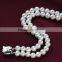 8mm AAA White Near Round White Bridal Wedding Accessory Freshwater Natural Double Strand Pearl Bracelet