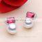 8-9mm AAA Freshwater Pearl Earring White Button Pearl Earring