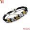 Braided Black Rubber Mens Bracelet with Locking Stainless Steel Clasp