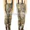 thick waterproof pvc coating with Short plush woven cloth as backing chest high wader/fishermen winter aquaculture workwear