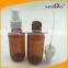 2oz Amber Boston Round plastic Bottle with Fine Mist Sprayer Dispenser