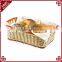 Classic and durable food grade plastic wicker hand woven bread basket for bakery display