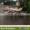 Garden plastic wooden furniture modern dining table chairs set