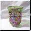 Home Decor Colored Mosaic Style Hurricane Glass Candle Holder