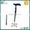 Crutch for old with wooden handle, 4 legs base, Telescopic cane