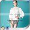 Long sleeves white lace decoration chiffon style blouse