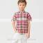 The classical summer fashion wear child clothes plaid shirt boy short sleeve fashion plaid shirt for kids