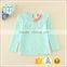 long sleeve t-shirts mint colour warm clothes winter undershirts gilrs baby lace appliqued T-shirts wholesale retail price