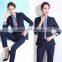 Juqian Fashion Design Stripe Black Blue Elegant Lady office uniforms for ladies