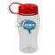 USA Made 18 oz Transparent Sports Bottle With Tethered Lid - BPA/BPS-free, FDA compliant and comes with your logo