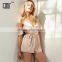 Latest design ruffle silk playsuit women dongguan clothing