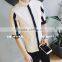 Seven men solid color shirt sleeve shirt