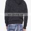 Mens plain knitted oversized hoodies pattern marled v neck hoodie oem