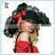 Women Halloween Party Cheap Fancy Black and Red Pirate Hats HPC-0267