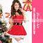 Factory Price Merry Christmas Girl Red Sexy Dress with Hat Costumes