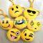 Wholesale yellow emoji plush key chain toys