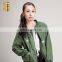 Winter New Women Army Green Cotton Embroidered Bomber Jacket