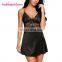Silky Black Cut Out Back Sexy Women Babydoll Plus Size Lingerie