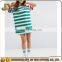 Multi-color Stripe Jersey T-shirt Dress Crew Neck Dropped Shoulders Oversized Fit Summer Wear