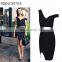 fashion oem v neck sexy mini dresses bodycon two pieces bandage celebrity fashion dresses