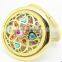 Flower Decoration Gold Metal Make-up Mirror
