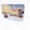 Flat rectangular empty metal choclate tin box with vac PET tray