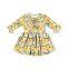 Boutique Quality Kids Clothes Girl Dress Flower Printing Girl Long-sleeved Dress