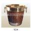 Leather Covered Metal Ice Bucket, Stainless Steel Ice Bucket Covered With Leather