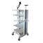 Advanced Plastic hospital emergency  trolley  ABS endoscopy system patient monitor cart