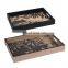 K&B wholesale custom design printed bamboo piece wooden ottoman serving tray