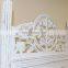 Lotus Antique White 4 Panel folding Screen 72x80 carved on both sides Handcrafted Wood Room Divider