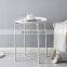 Foldable Side End Sofa Tray Metal Black Small Round Coffee Table Tea Table For Outdoor And Indoor