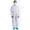 White blue color disposable protective coverall,microporous coverall with hood and shoe cover