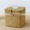 Hot Sale high quality Rustic woven Seagrass tissue basket straw tissue Box Holder Bathroom Decoration Vietnam Manufacturer