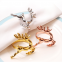 Table Accessories Rose Gold Silver Christmas Napkin Ring With Elk Plum Deer Style