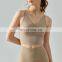 Custom Logo Sexy Long Line Crop Top V Neck Button Cross Back Sports Fitness Yoga Bra Women Workout Gym Running Wear Clothing