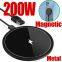 Smartphone wireless charger base 10W Aluminum alloy chassis + wood surface with breathing light Anti-skid silicone feet