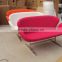 replica classic fiberglass material fabric/genuine leather double position/2 seater swan sofa desined by Arne Jacobsen