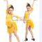 New hot sell Tassel latin costumes for latin perforamce with feathers tail