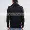 China OEM 100% Cotton Black Men Hooded Neck Riped Hem Blank Hoodies