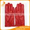 2016 China red Ladies leather gloves Circular embroidery patterns lining two tone gloves