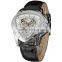 New Mens Watch Top Brand Luury Skeleton Hollow Automatic Mechanical Leather Strap Watch Men Reloj Hombre 5911K