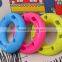 circle shaped rubber squeaky pet dog chew toy