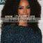Hot Beauty 20" #1 Jet Black, Afro Curl, Malaysian silk top aaaaa human hair full lace wig