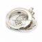 Stainless steel silver plate locket,crystal coin locket holder pendant