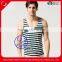2015 custom cotton spandex striped bodybuilding men gym tank top