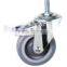 Swivel/Swivel Brake Threaded Stem Castor Fitted with TPR Wheel, Flange Bearing