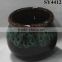 Round glazed ceramic office pot