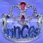 2016 fashion metallic silver beautiful princess plastic tiara and crown